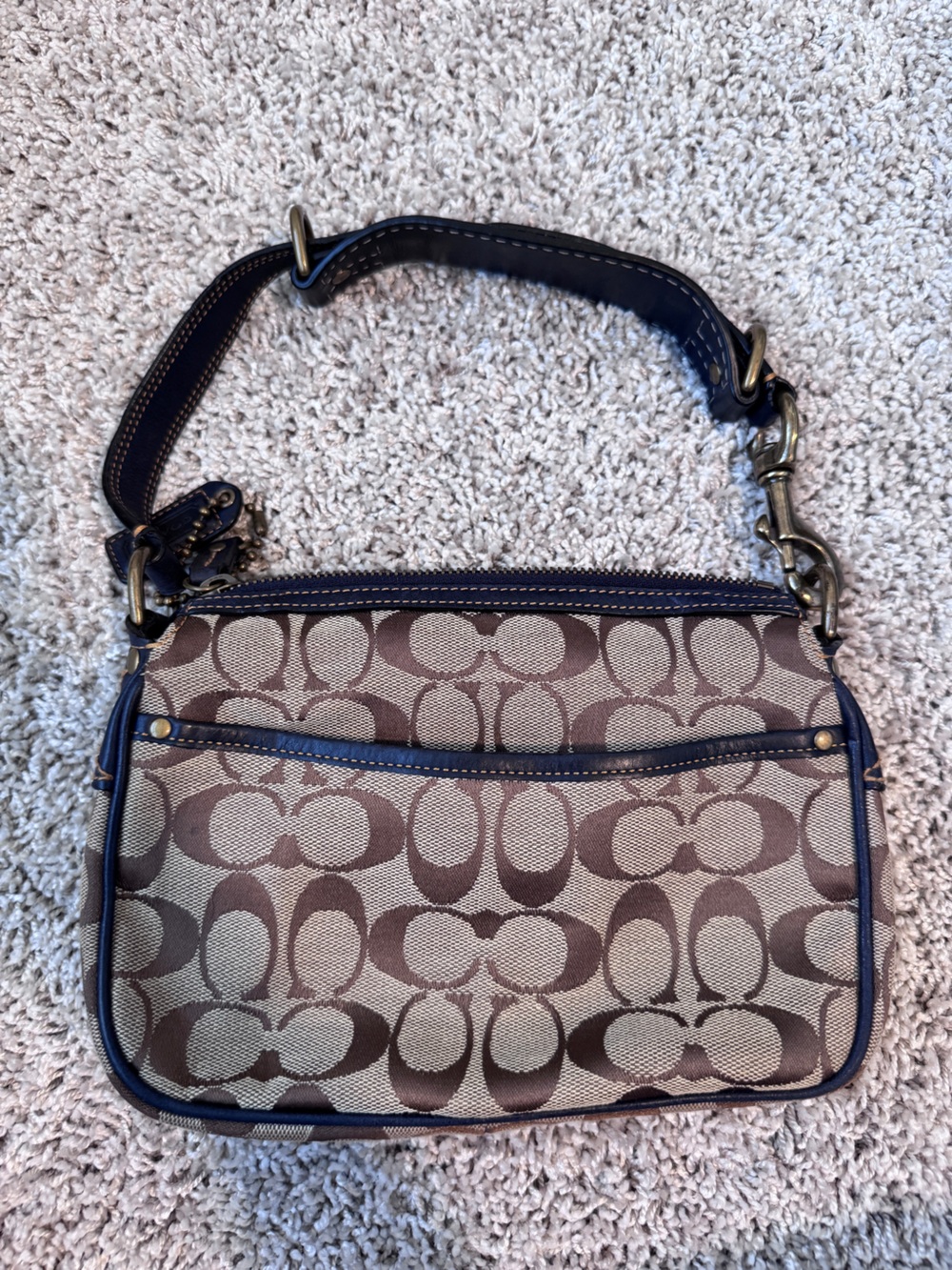 Rare Vintage Coach 7061 Blue Soho Demi Baguette Shoulder Bag - Picture 4 of 14